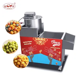 Otomatis Profesional Caramel Gas Komersial Mesin Popcorn