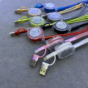 Cable de Carga Rápida Retráctil <span class=keywords><strong>USB</strong></span> C 3 en 1 Tipo-C, Conductor de Cobre Puro, 60W de Potencia Máxima, Carga Rápida y Transferencia de Datos para Impresora - Product Image 5