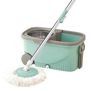 Stropicciolo stropicciolo per pulizia del pavimento 2 ricariche in cotone mocio magico con ruote e impugnatura allungabile - Product Image 1