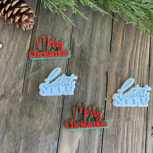 ท็อปเปอร์เค้กอะคริลิคคริสต์มาสลายฮูฮูฮู รูปน้ำผึ้งและรสหวาน แบบสองชั้น สำหรับตกแต่งเค้กในงานปาร์ตี้วันหยุด - Product Image 2