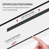 Aisilan Rail magnétique ultra-étroit 5 mm, système intelligent à intensité variable, éclairage sur rail magnétique commercial DC24V, lampe sur rail