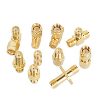 Adaptadores Coaxiales RF Tipo SMA Chapados en Oro, Hembra-Hembra, 50 Ohm, Conectores de Baja Pérdida, Tipo T, 90 Grados, Montaje en Panel, DC-6GHz