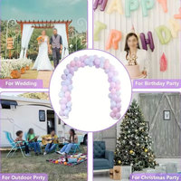 Kit d'arche de ballons blanche, support d'arche de mariage avec bases à eau pour fête d'anniversaire, remise de diplôme, décoration extérieure 2,4 m x 1,8 m