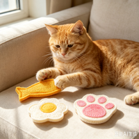 Éponge naturelle en loofah, petite et mignonne, jouet pour chat/chien, résistant aux morsures, interactif, pour le nettoyage des dents, soulagement pour chatons/chiot