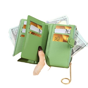 Suph iar Card Holder 6 Inch Double Zipper Coin <b>Purse</b> Women's Wallet Solid Color Everyday Use - Product Image 4