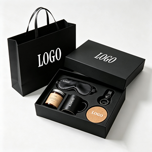Custom Logo Promotional Business 5 in 1 Gift Set with Eye Mask Scented Candle <b>Ceramic</b> Mug Keychain <b>Coaster</b> for Workers - Product Image 2