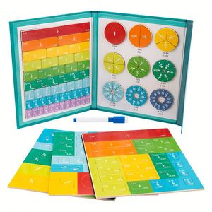 Wooden Magnetic Fraction Learning <b>Math</b> Toy for Children Kids Montessori Arithmetic Teaching Aids Educational Toys Boys Girls - Product Image 1