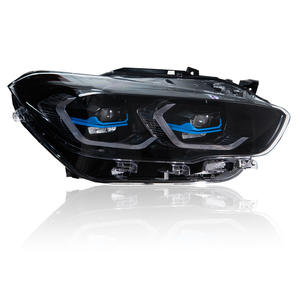 Conjunto de Faros Delanteros LED Láser para <span class=keywords><strong>BMW</strong></span> Serie 1 F20 2015-2018, Estilo M4, Hexagonales, DRL Dorados, Doble Color - Product Image 2