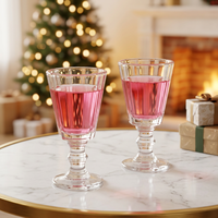 Nouveau Verre à Vin en Cristal Style Européen, Gobelet Français, Verre à Champagne Côtelé pour Fêtes, Verres à Vodka et Liqueurs
