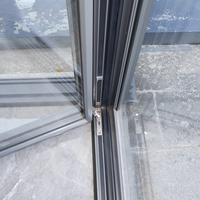 Portes battantes en verre à ouverture vers l'extérieur, à grand panneau et cadre en aluminium, insonorisées, isolantes thermiquement, résistantes à la pression du vent, pour extérieur