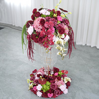 Kunstbloemen guirlandes rode bruiloft hoofdmaat bloemstuk voor bruiloftdecoratie & leveranciers