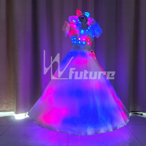 Vêtements de performance lumineux à LED pour adultes filles 1 pièce <span class=keywords><strong>Robe</strong></span> de neige blanche Arc-en-ciel Scène Cosplay pour fête Costume Performance - Product Image 3
