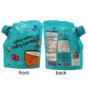 Özel 50 100ml eko biyobozunur vida sıkmak meme çanta sıvı yeniden dolum emzik ambalaj için bebek yiyecek kesesi - Product Image 1