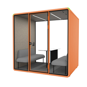 Cabine acoustique modulaire pour 4 personnes, pour réunions d'équipe privées, insonorisée, pour immeuble de bureaux - Product Image 4