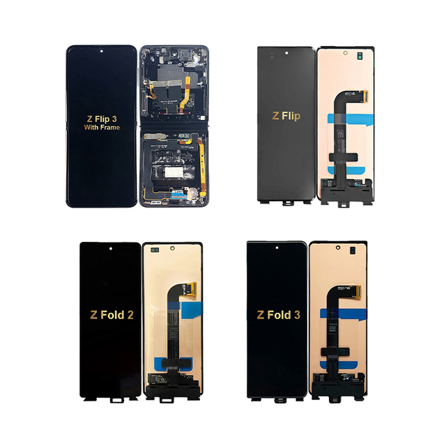 Mobile Phones Lcds for Samsung Z Flip Fold 2 3 4 5 5G With Frame Touch Screen Display Replacement Digitizer Assembly