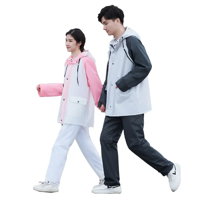 New Fashion Separate Men And Women Hiking Take-Out Riders Raincoat Rain Pants Suit