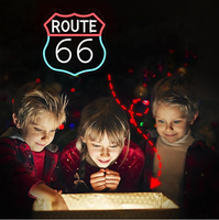 Enseigne néon classique Americana Route 66, lumières LED RGB télécommandées, étanche IP65, montage mural, pour la publicité, les maisons et les commerces