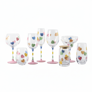 Sang Trọng Pha Lê Thủy Tinh Tùy Chỉnh Rõ Ràng Màu Thủy Tinh Borosilicate Bong Bóng Cổ Điển Rượu Vang Đỏ Hoàng Gia Cô Gái Của Phong Cách Tình Yêu Sticker Cốc - Product Image 1