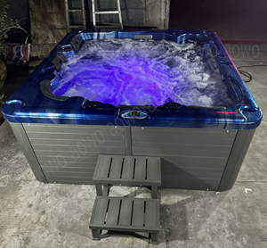 Jacuzzi Exterior AOWO con 88 Jets, Calentador <span class=keywords><strong>de</strong></span> Piscina, Sistema Balboa, Agua Caliente y <span class=keywords><strong>Columna</strong></span> <span class=keywords><strong>de</strong></span> Agua con Fuente <span class=keywords><strong>de</strong></span> Olas para Jardín - Product Image 3