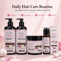 Kit Professionnel Super Ail pour la Croissance Capillaire : Shampoing, Après-Shampoing, Masque et Huile Anti-Casse Intensifs pour Cheveux Naturels Africains