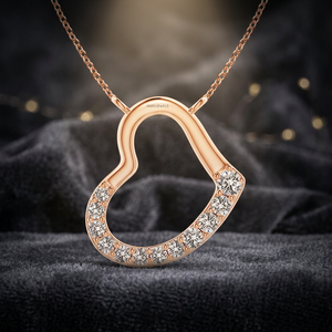 Pendentif moderne en diamant de laboratoire taille ronde avec serti pavé en or 10K 14K 18K et argent 925 935 - Product Image 1