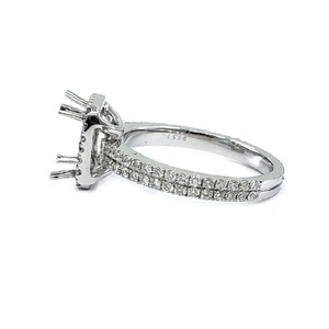 Bague de fiançailles et de mariage sur mesure, design classique et romantique, or blanc massif 18 carats de haute qualité, diamant taille brillant, forme octogonale - Product Image 2