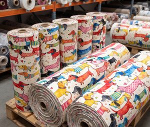 Tela de algodón estampada con motivos de perros salchichas al por mayor, material de algodón con diseño de perros adorables para edredones, prendas de vestir y patchwork. - Product Image 5