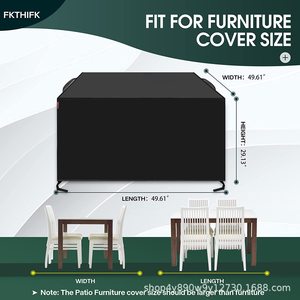 ผ้าคลุมเฟอร์นิเจอร์ลานบ้าน Woqi ขนาด 49.6 x 49.6 x 29.1 นิ้ว กันน้ำ สำหรับโต๊ะและเก้าอี้กลางแจ้ง สีดำ ทำจากวัสดุ Oxford - Product Image 5