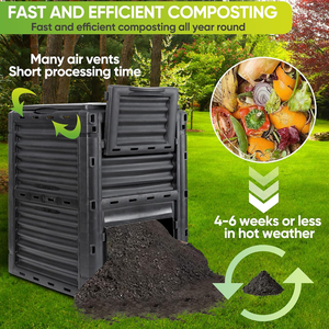 Bac à compost de jardin 80 gallons, grand bac à compost, <span class=keywords><strong>composteur</strong></span> extérieur - Product Image 4