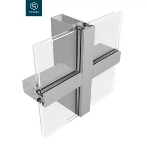 RTS glass curtain wall aluminum plate aluminum frame tempered insulated holdback wall detail cheap commercial
