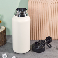 Bouteille d'eau sport isotherme à double paroi en acier inoxydable de 1000 ml avec couvercle portable, personnalisable avec logo, pour cadeaux d'affaires