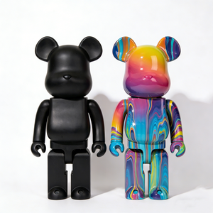 ชุดระบายสี DIY รูปหมีขาวดำสุดเท่ ของตกแต่งบ้าน รูปปั้นหมีเปล่า ของสะสมงานศิลปะ ของเล่นไวนิล PVC สำหรับเด็ก ของขวัญ DIY - Product Image 1