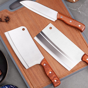 Wooden-<b>handled</b> kitchen <b>knife</b>, household stainless steel ultra-sharp slicing <b>knife</b>, meat <b>knife</b>, chicken, duck, goose thickened - Product Image 1