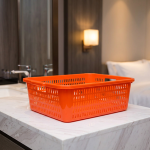 Panier de rangement rectangulaire en plastique PE Pearl River Red, non toxique, durable, facile à nettoyer, écologique, compatible lave-vaisselle, sans passoires - Product Image 1