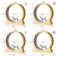 Roue de course pour chat en bois multicouche, tapis de course silencieux en bois massif pour chat, roue d'exercice et de fitness
