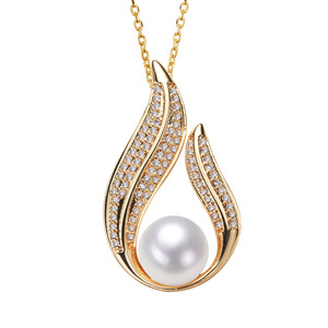 Collar con Colgante de Perlas de Agua Dulce de Zhuji, Estilo Étnico, Dorado, Suministro de Internet para Puestos de Joyería, Venta al por Mayor - Product Image 5