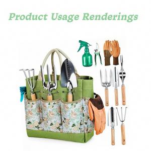 Polyester Gardening Tool Storage Tote Bag-4-6 Compartments Easy to Carry Specialized Organizer for Planting & Flower Care Tools - Product Image 3