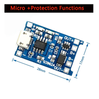 Carte de charge de batterie USB 5V 1A de type C 18650 Batterie AU Lithium Chargeur Module Protection Double Fonctions Régulateur de tension
