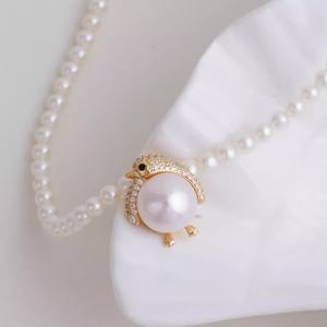 Accesorios de Perlas DIY para Mujer, Soporte Vacío de Plata S925 para Colgante de Pollito con Cuentas de 10-11 mm, Chapado en Oro, Modelo 31334 - Product Image 2