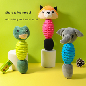 Interactive Durable Self Amusing <strong>Dog</strong> <strong>Toy</strong> With TPR Chew and Elephant <strong>Frog</strong> Fox Squirrel Plush Squeaker Teeth Cleaning Feature - Product Image 4