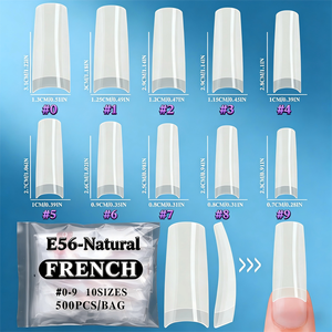 500 <span class=keywords><strong>Uñas</strong></span> Postizas Cuadradas de ABS con Media Cobertura, Diseño Francés <span class=keywords><strong>en</strong></span> Forma de Luna, Transparentes, para Extensión de <span class=keywords><strong>Uñas</strong></span> y Aplicación Fácil - Product Image 6