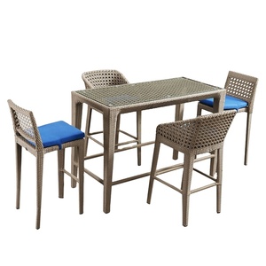 Table à manger et chaises de <span class=keywords><strong>bistrot</strong></span> d'extérieur en aluminium à haute assise Mobilier turc pour hôtel, jardin, terrasse ou villa - Product Image 1