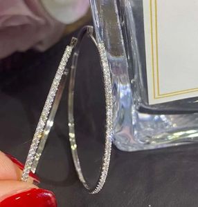 Pendientes de Aro Grandes Xinfly de 45 mm y 0.80 CT en Oro Blanco de 18K con Diamantes Genuinos de Corte Brillante, Regalo para Mujer para Bodas - Product Image 5