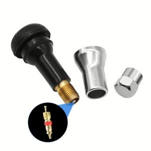 Pièces automobiles Tr412c-tr418c, valve de roue en aluminium et caoutchouc naturel sans chambre à air, remplacement pour tiges de valve de pneu de voiture - Product Image 2