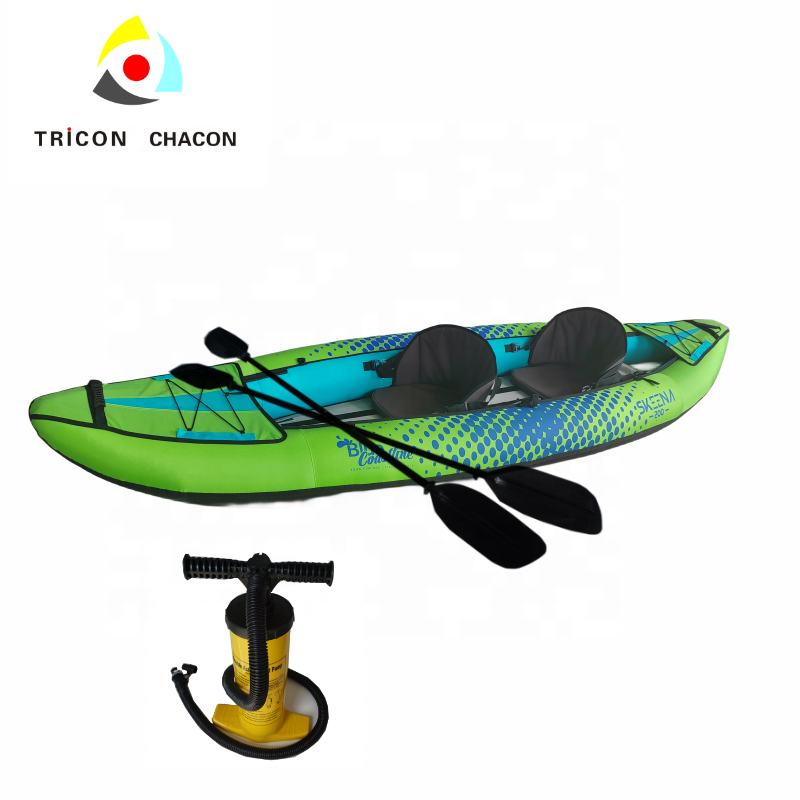 Wholesale Inflatable 1-2 Person Kayak Boat For Fishing Nylon Material 3-1 Seats Rowing Kayak For Sale