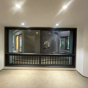 Fenêtre <span class=keywords><strong>coulissante</strong></span> en <span class=keywords><strong>baie</strong></span> en alliage d'aluminium insonorisée et résistante aux chocs, <span class=keywords><strong>style</strong></span> français européen, avec verre trempé pour usage extérieur en sous-sol - Product Image 6