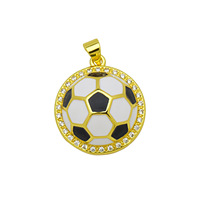 HD438 Meilleure vente Pendentif bijou en or 18 carats, trophée de football tridimensionnel massif, style sportif, avec finition émail, thème football et baseball