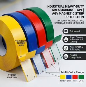Cinta de Señalización de Piso de PVC Industrial, Impermeable y Duradera, para Almacenes, Advertencia de Seguridad, Carriles para Montacargas, Rutas AGV, Organización del Lugar de Trabajo - Product Image 1