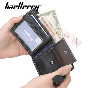 Baellerry Men's Short Wallet Genuine Leather Horizontal <b>Soft</b> Wallet Everyday Use Black - Product Image 2