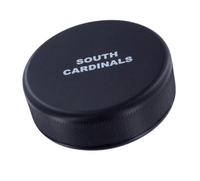 Jouets anti-stress en forme de rondelle de hockey noire personnalisée, en mousse PU, jouets anti-stress souples, jouets anti-stress avec logo personnalisé